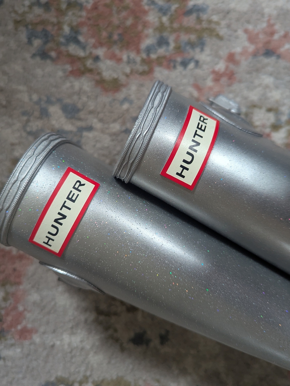 Hunter Tall Glossy Silver Rain Boots - Picture 4 of 4